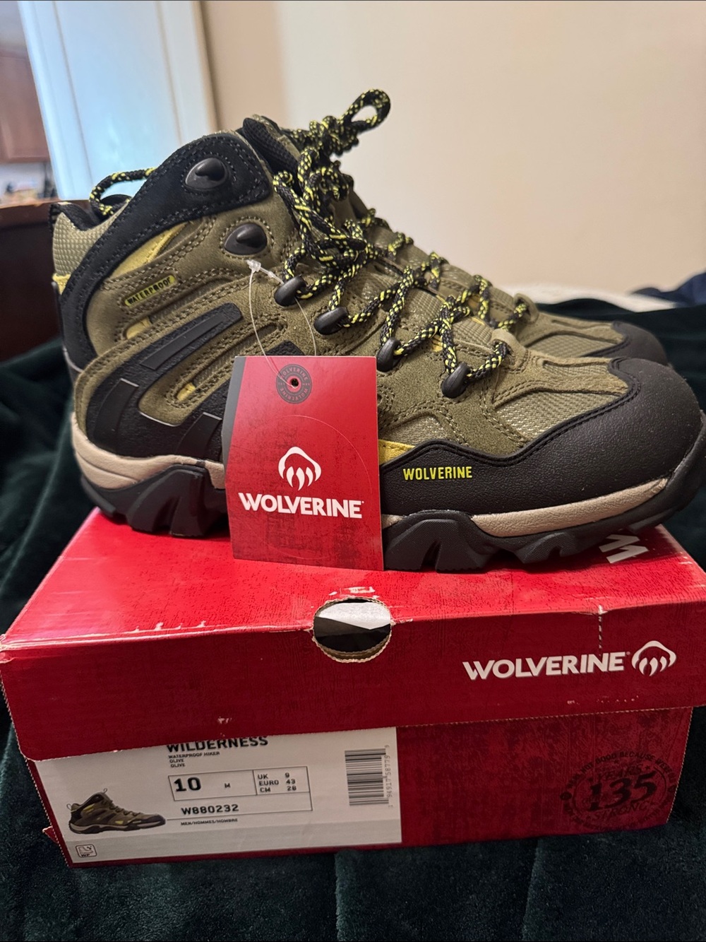 Wolverine Olive Green and Black Tactical Hiking Boots